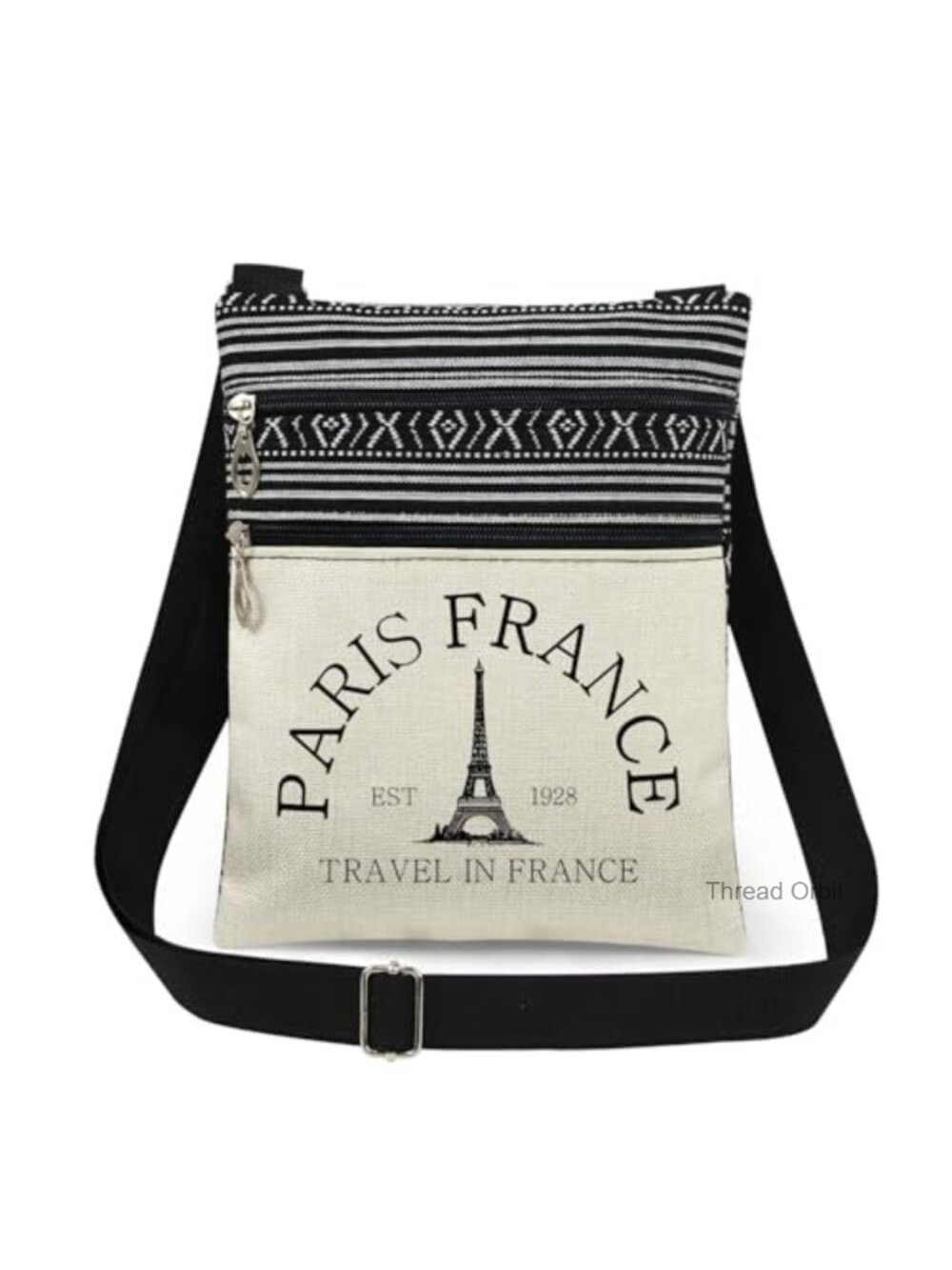 Polyester Crossbody Bag Adjustable Strap Dual Pocket Travel Purse